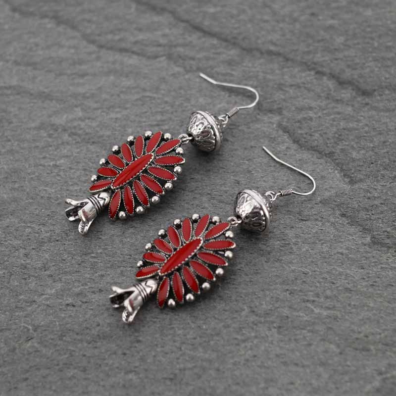 Squash Blossom Fish Hook Earrings