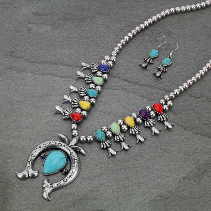 Western Squash Blossom Necklace Set