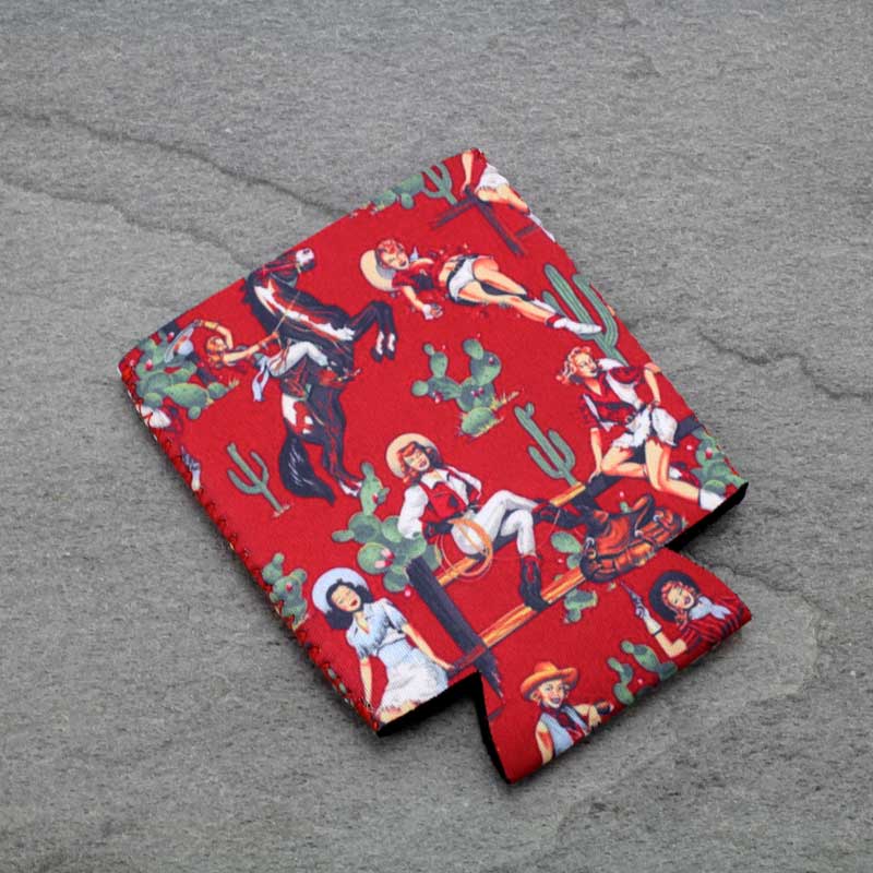 Classic Red Western Portrait Drink Sleeve/Cooler