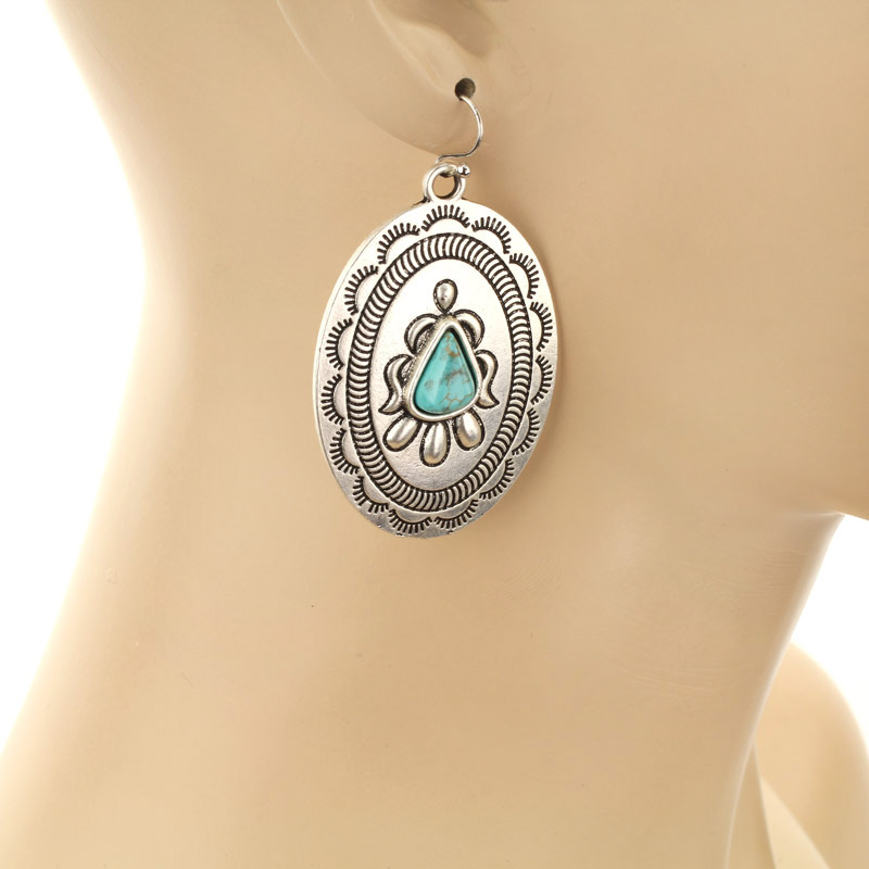 Boho Concho Natural Stone Earrings - Image 2