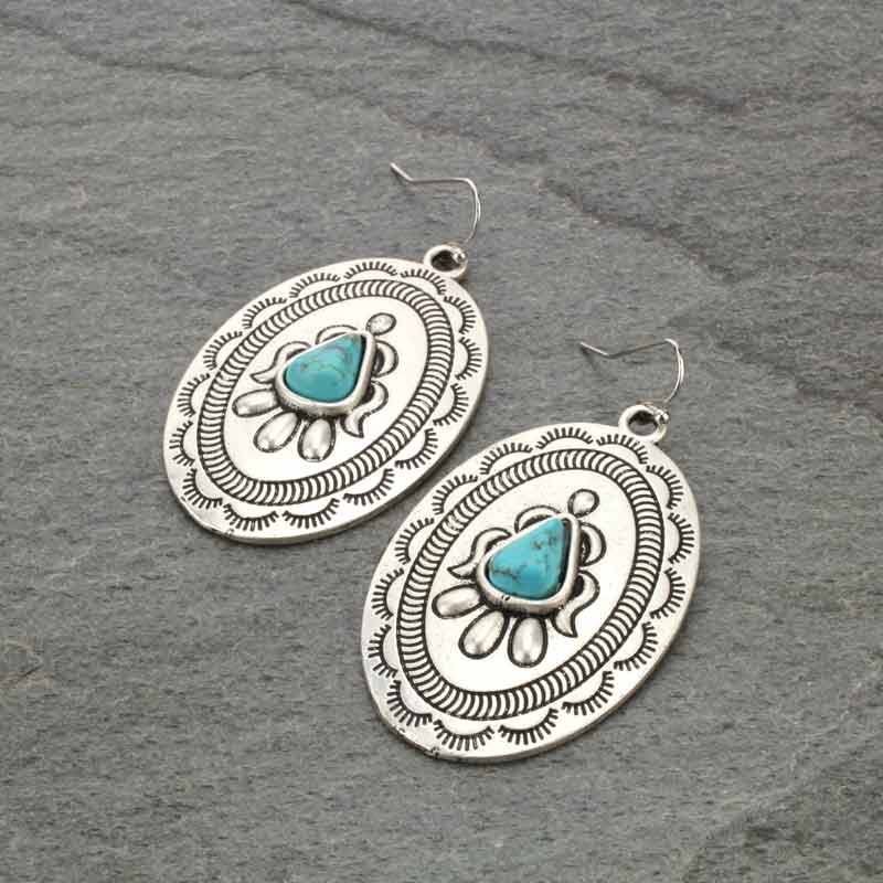 Boho Concho Natural Stone Earrings