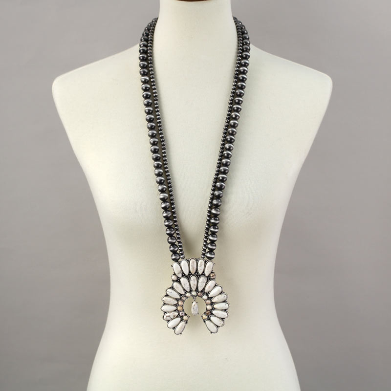 Monster Squash Blossom Naja Style Natural Stone Necklace - Image 2