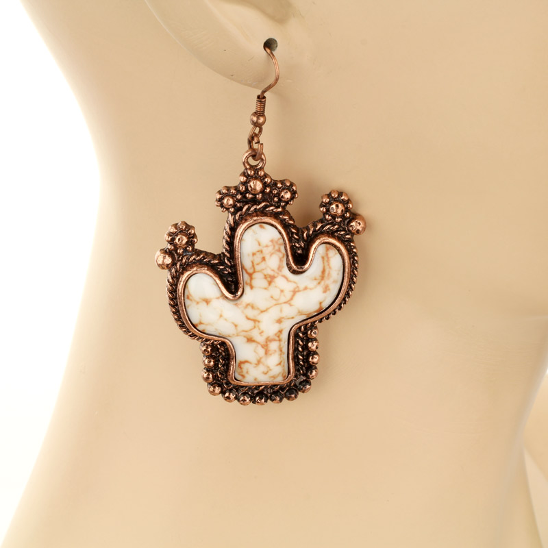 Cactus Fish Hook Earrings - Image 2