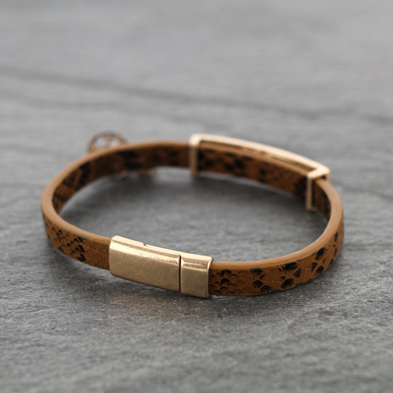 "Blessed" Snake Skin Magnetic Leather Bracelet - Image 2