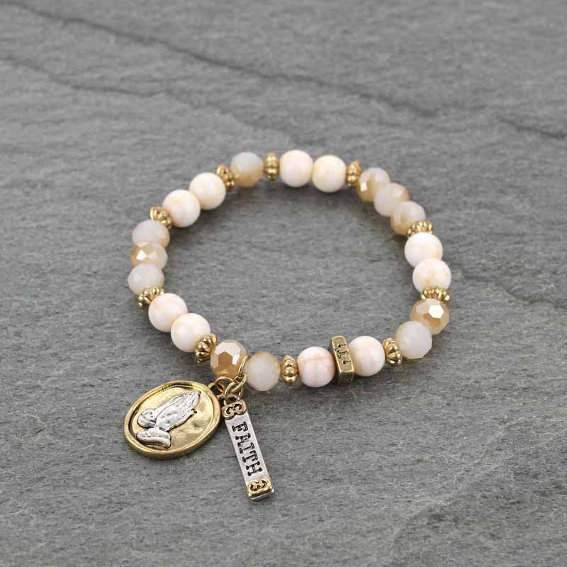Inspiration "Faith" Bead Charm Bracelet