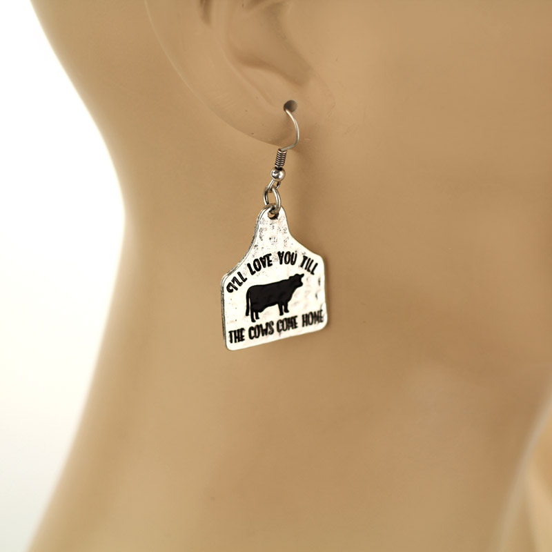 "Till The Cows come Home" Fish Hook Earrings - Image 2