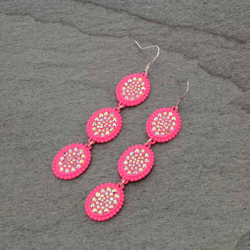 Stone Drop Fish Hook Earrings