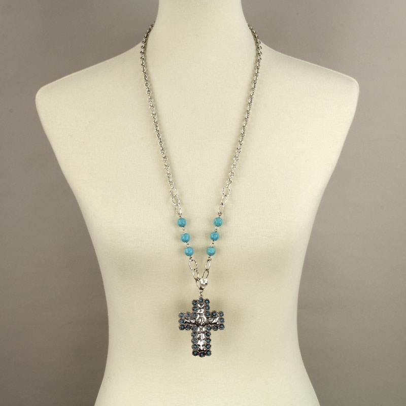 Cross Flower Framed Inspiration Necklace - Image 2