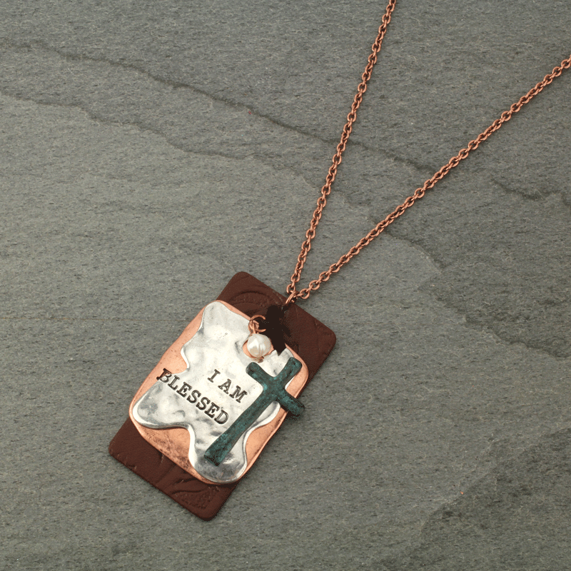 "I AM BLESSED" Leather Necklace