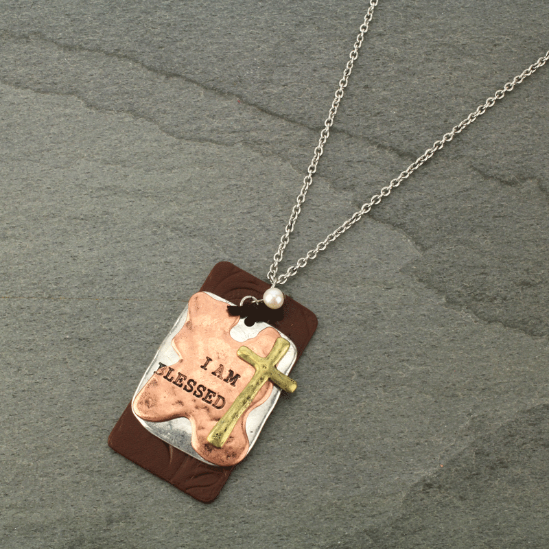 "I AM BLESSED" Leather Necklace