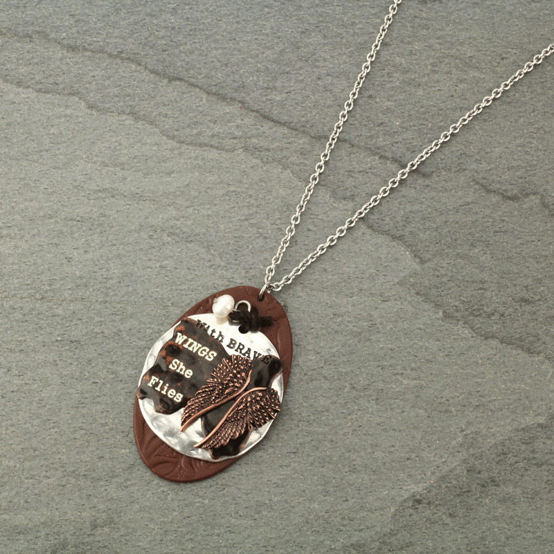Wing Inspiration Leather Necklace