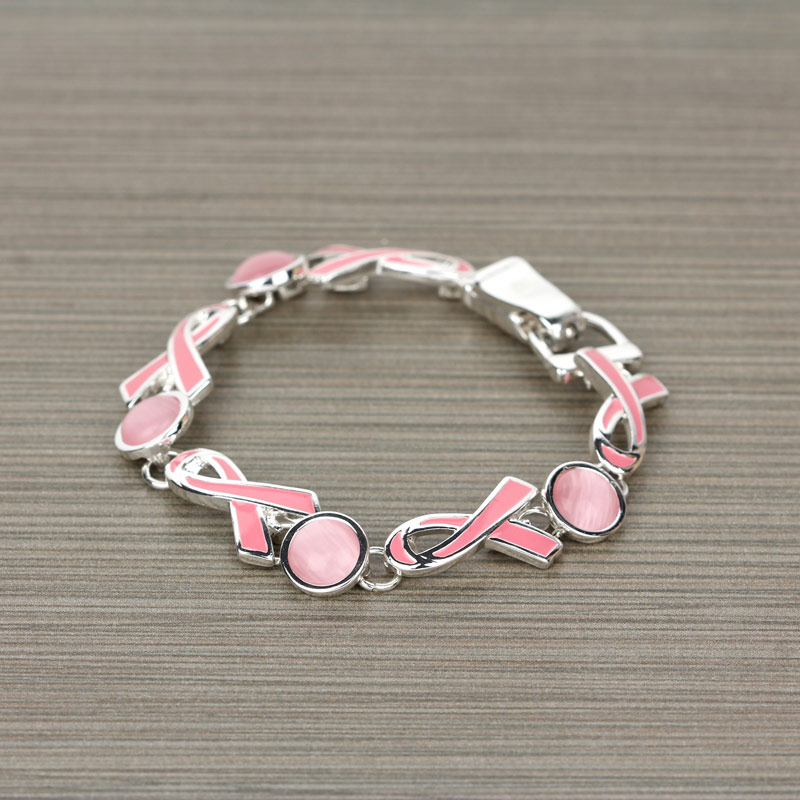 Pink Ribbon Linked Bracelet