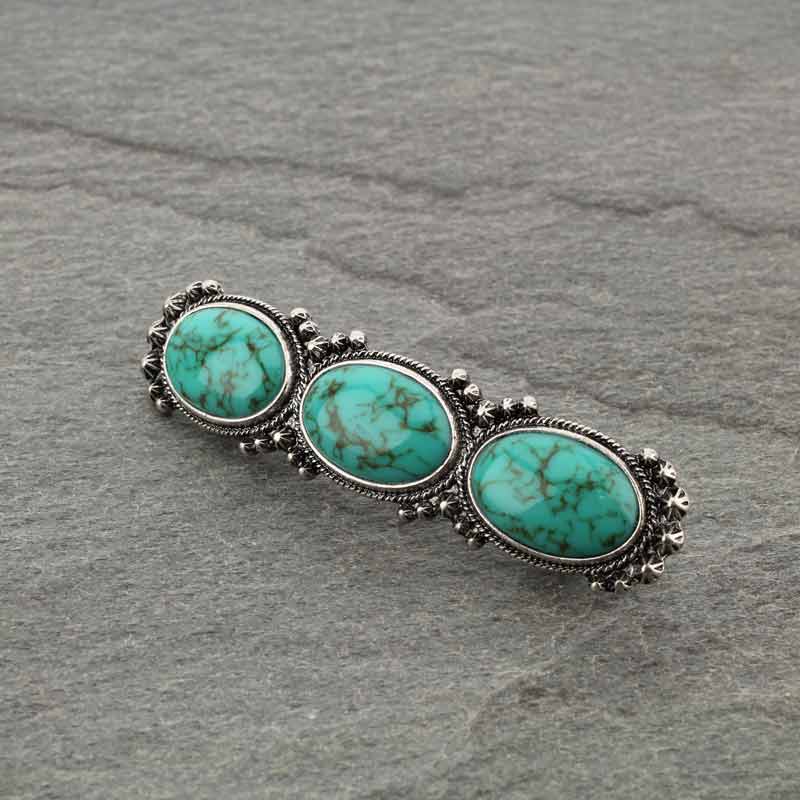 Western Turquoise Hair Clip Pin - Image 3