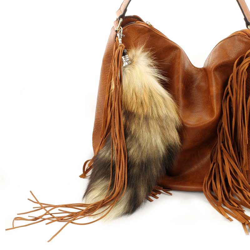 Fashion Fox Tail Faux Fur Keyring Charm - Image 5