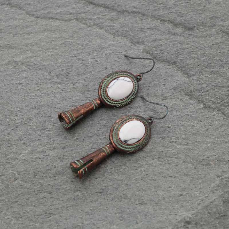 3D Single Squash Blossom Fish Hook Earrings