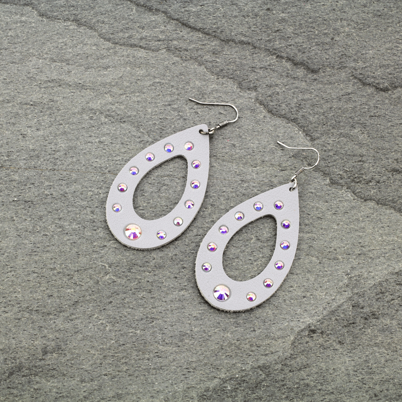 Leather Teardrop Earrings