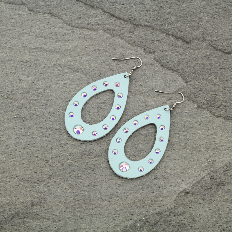 Leather Teardrop Earrings