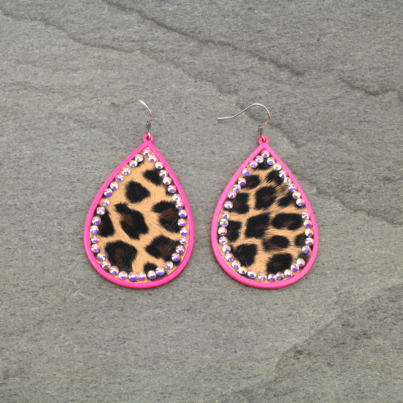 Leopard Teardrop Earrings