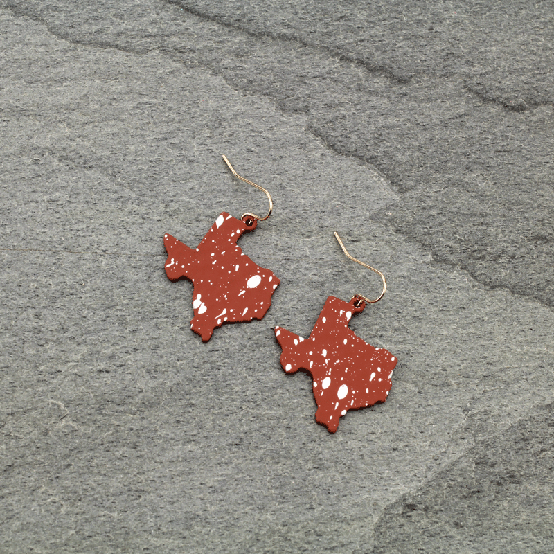 Texas Map Fish Hook Earrings