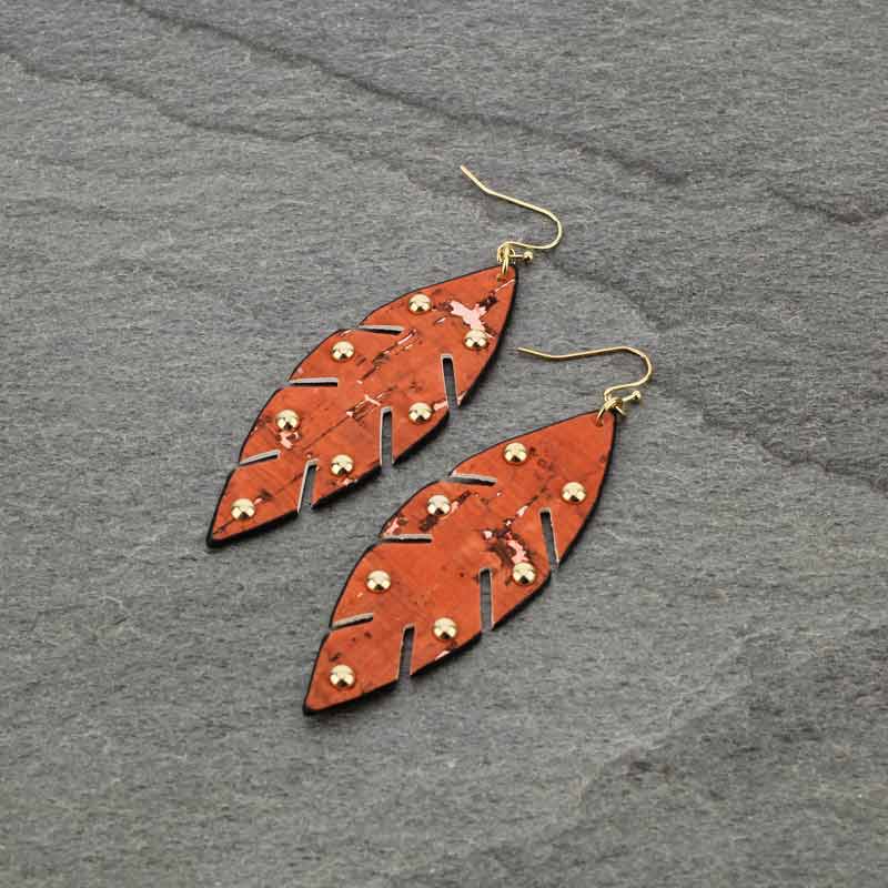 Western Leaf Fish Hook Earrings