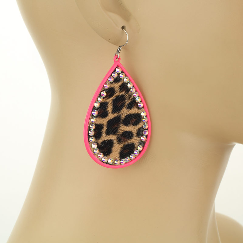 Leopard Teardrop Earrings - Image 2
