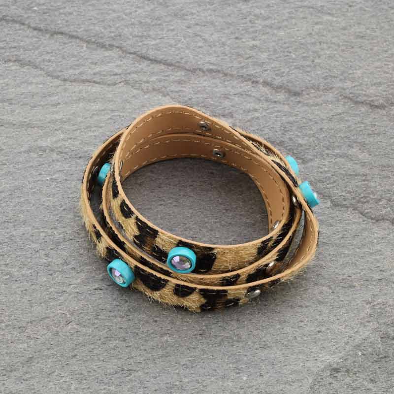Leopard Leather Bracelet - Image 2