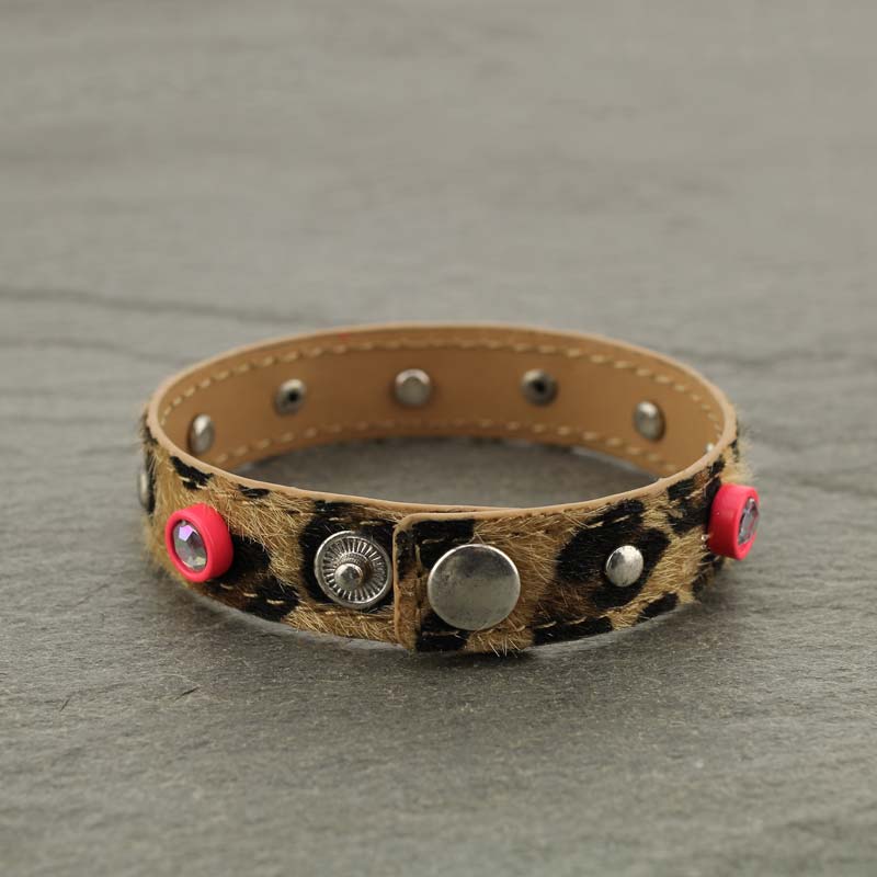 Leopard Leather Bracelet - Image 2