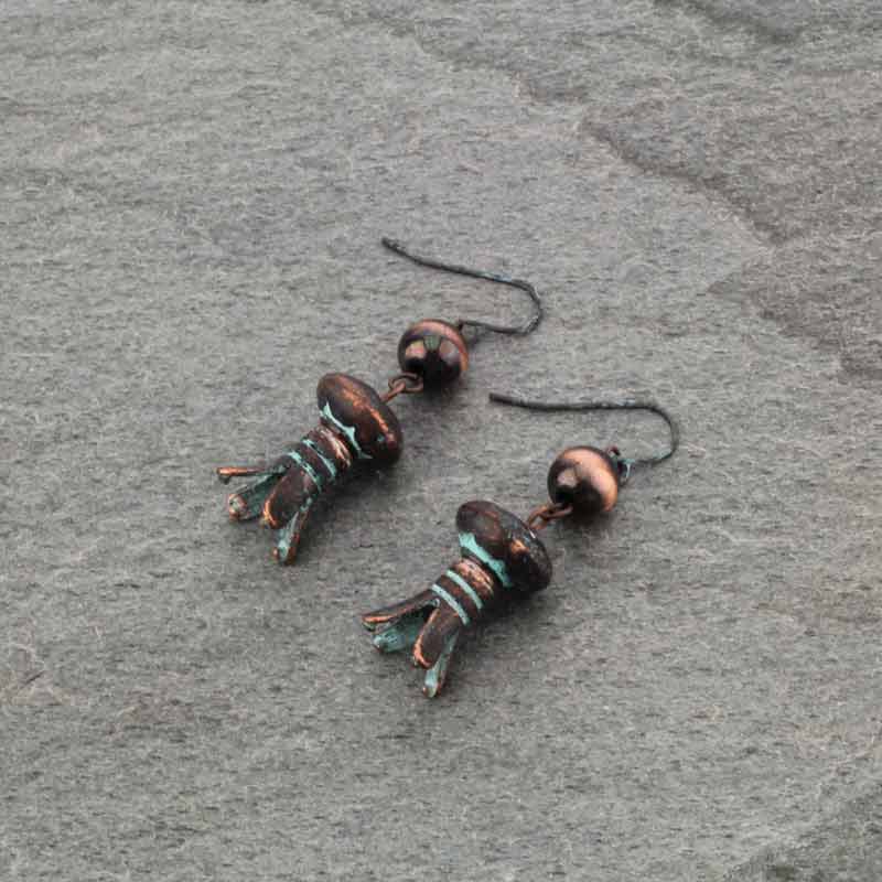 3D Single Squash Blossom Fish Hook Earrings