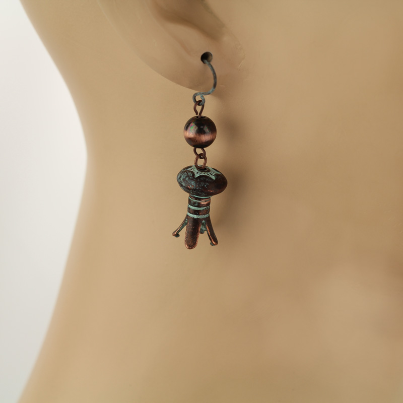 3D Single Squash Blossom Fish Hook Earrings - Image 2
