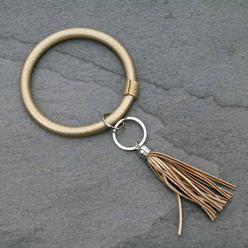 Gold Tassel Bangle Key Ring/Bracelet