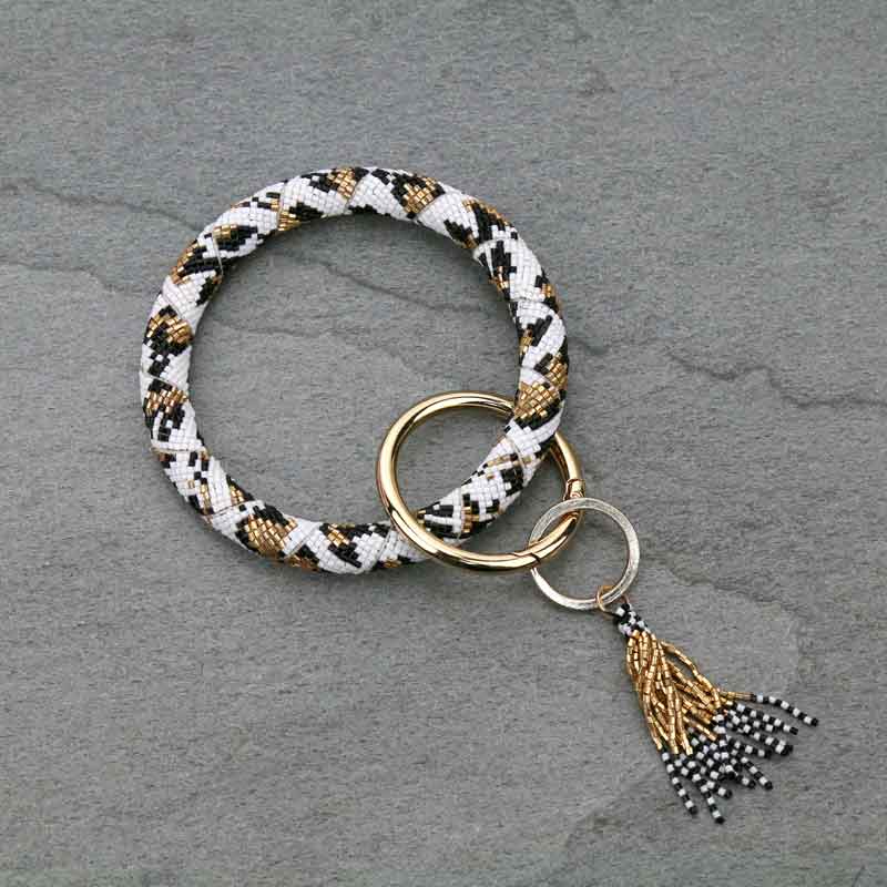 Seed Bead Bangle Key Ring/Bracelet