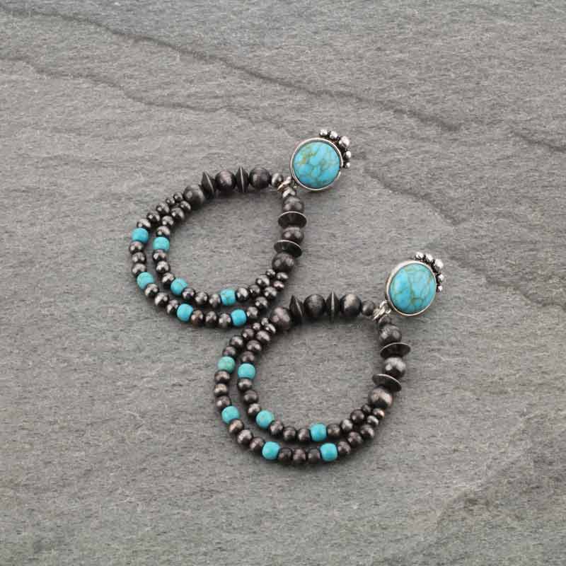 Navajo Style Pearl Post Earrings
