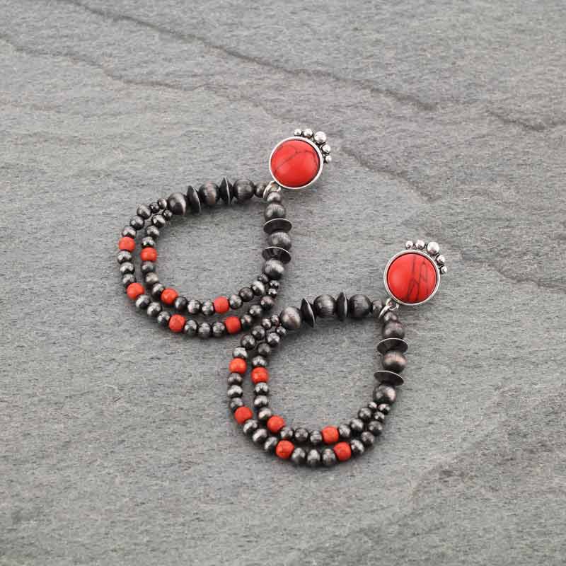 Navajo Style Pearl Post Earrings