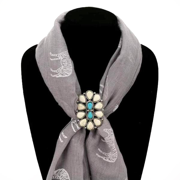 Western Style Stone Scarf Slide - Image 3