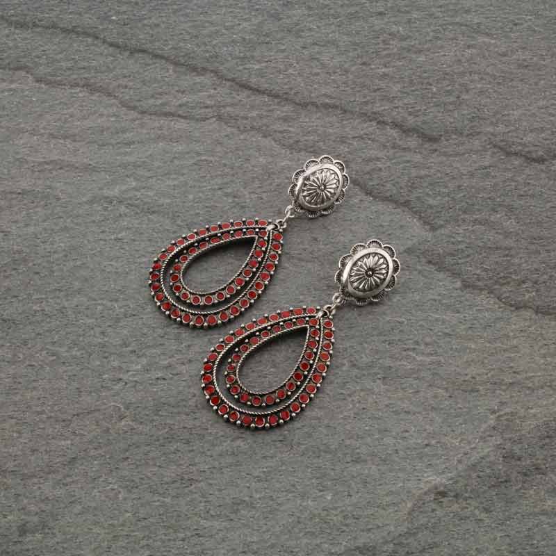 Concho with Epoxy Casting Post Earrings