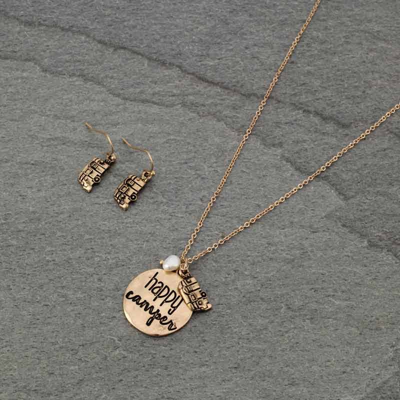 "HAPPY CAMPER" Necklace Set