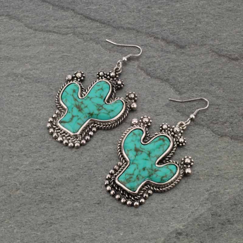 Cactus Fish Hook Earrings