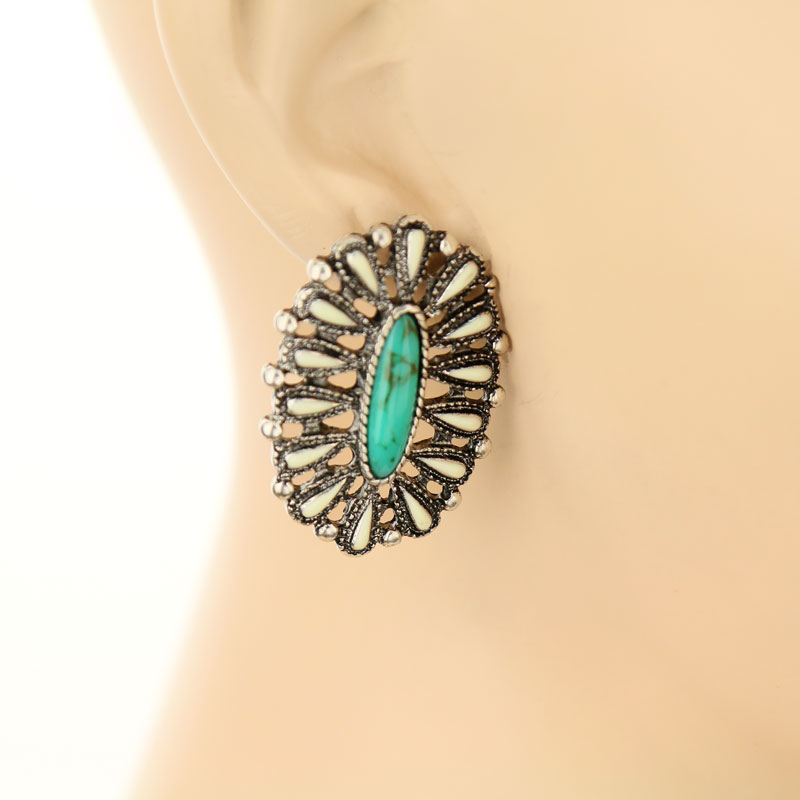 Western Concho Post Earrings - Image 2