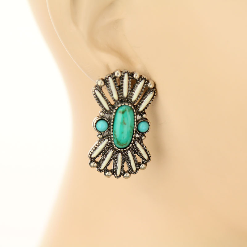 Western Concho Post Earrings - Image 2