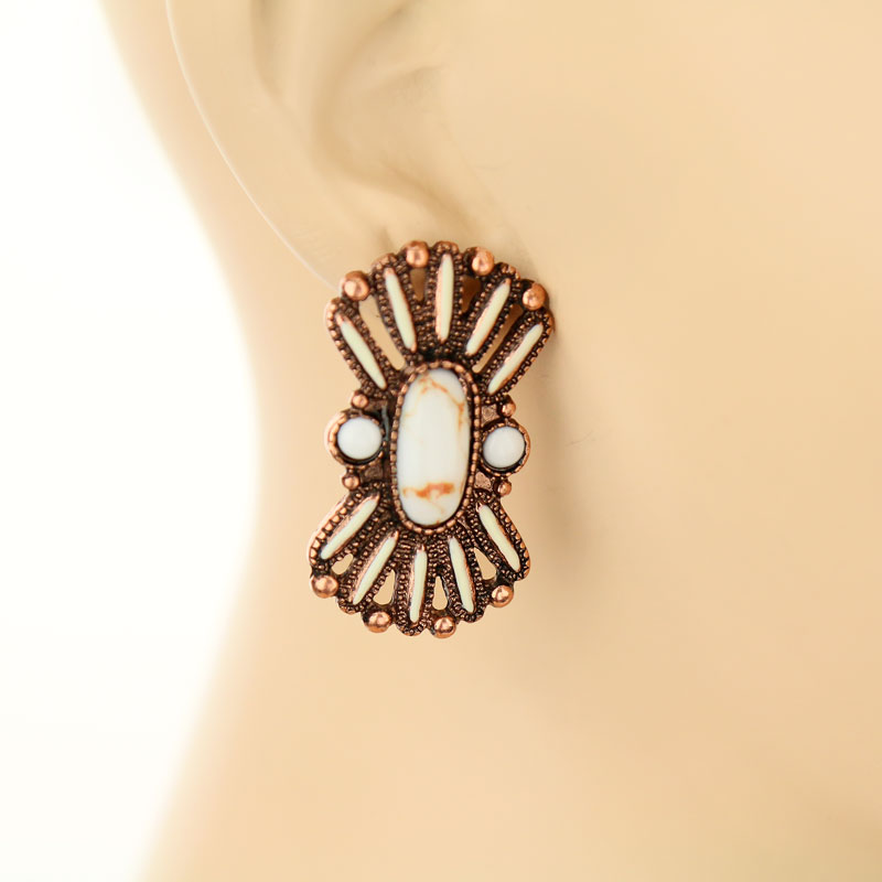 Western Concho Post Earrings - Image 2