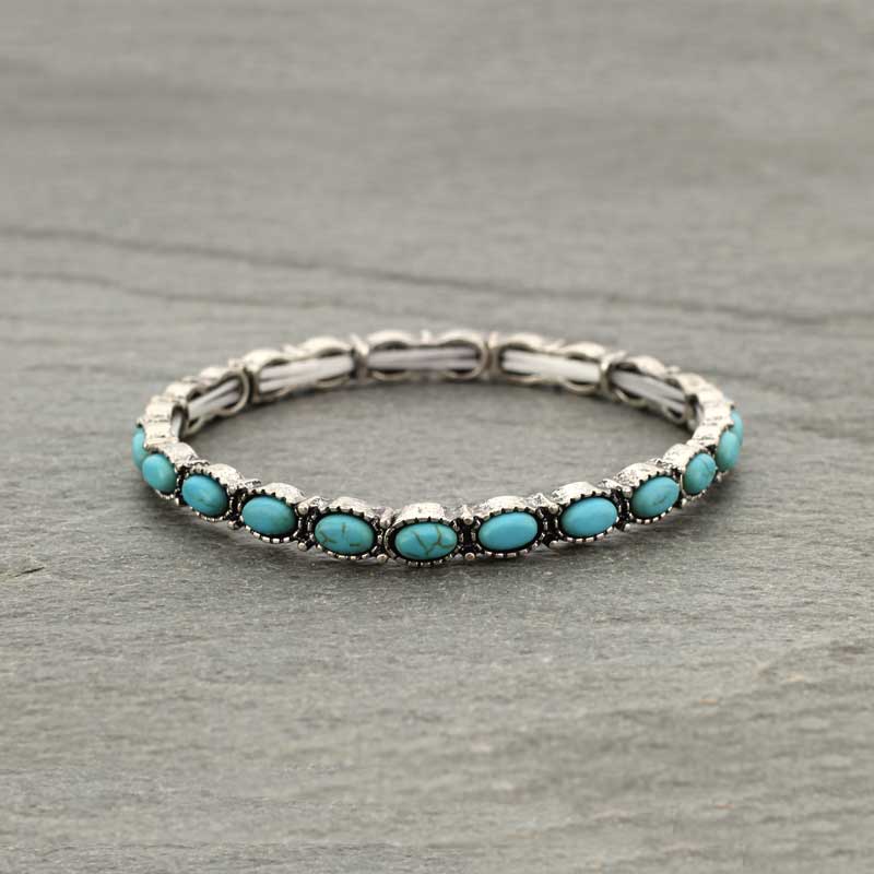 Western Turquoise Stretch Bracelet