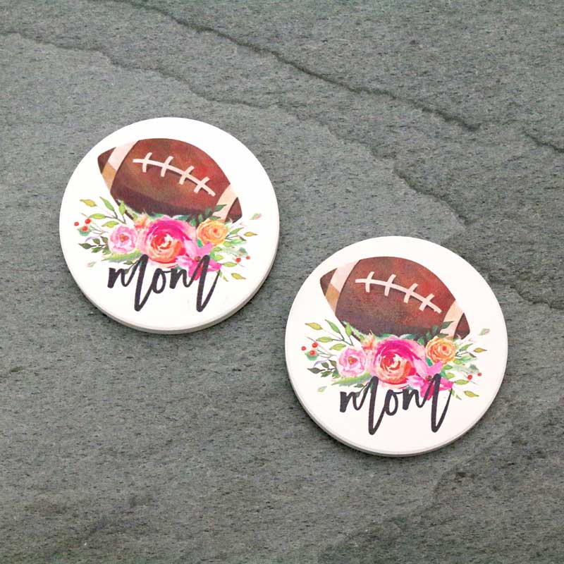 Football Mom Absorbent Ceramic Car Coasters