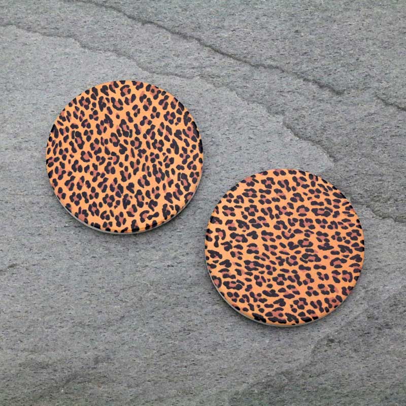 Leopard Absorbent Ceramic Car Coasters