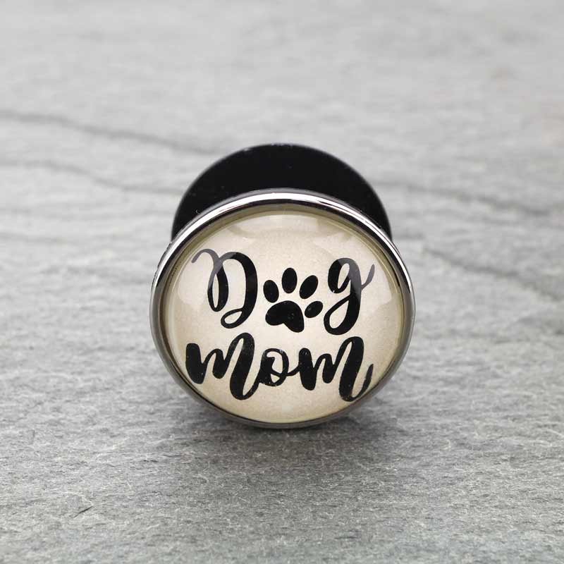 "DOG MOM" Glass Top Phone Grip & Stand