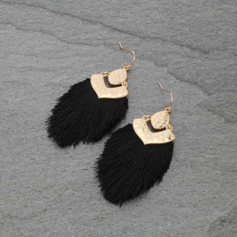 2" Tassel Metal Fish Hook Earrings