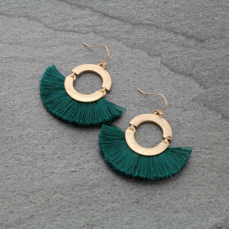 1.5" Mini Tassel Metal Fish Hook Earrings