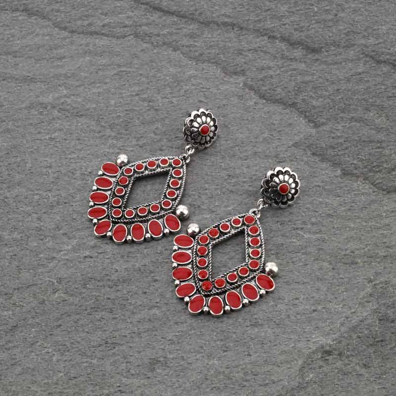 Concho Epoxy Post Earrings
