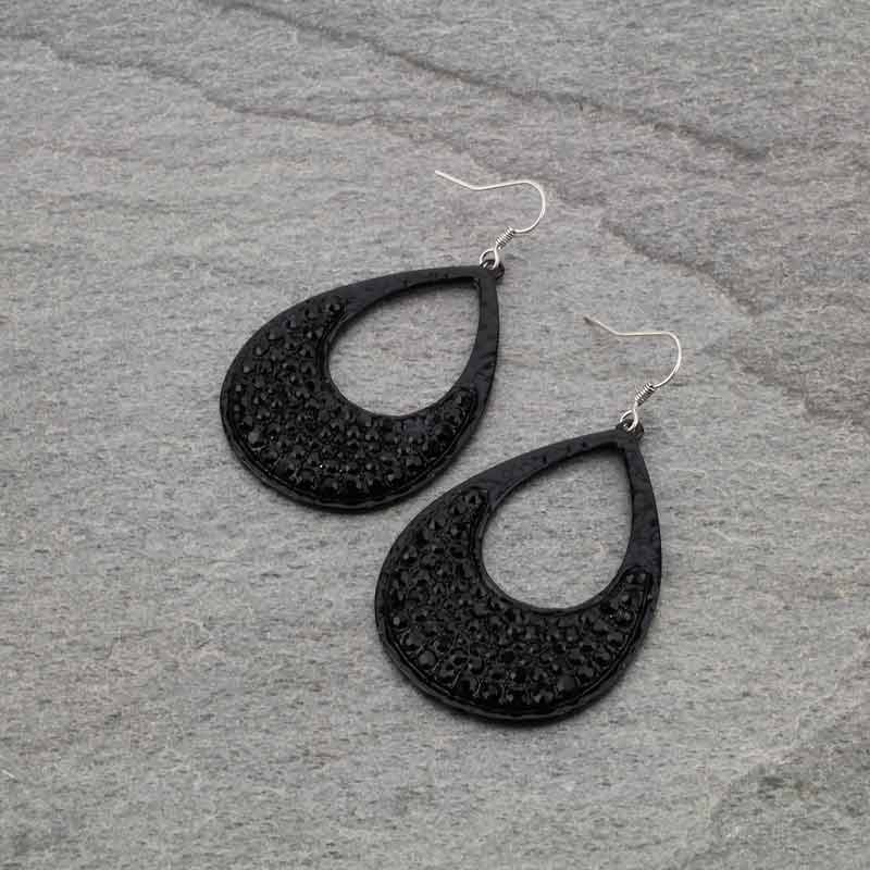 Teardrop Stone Fish Hook Earrings