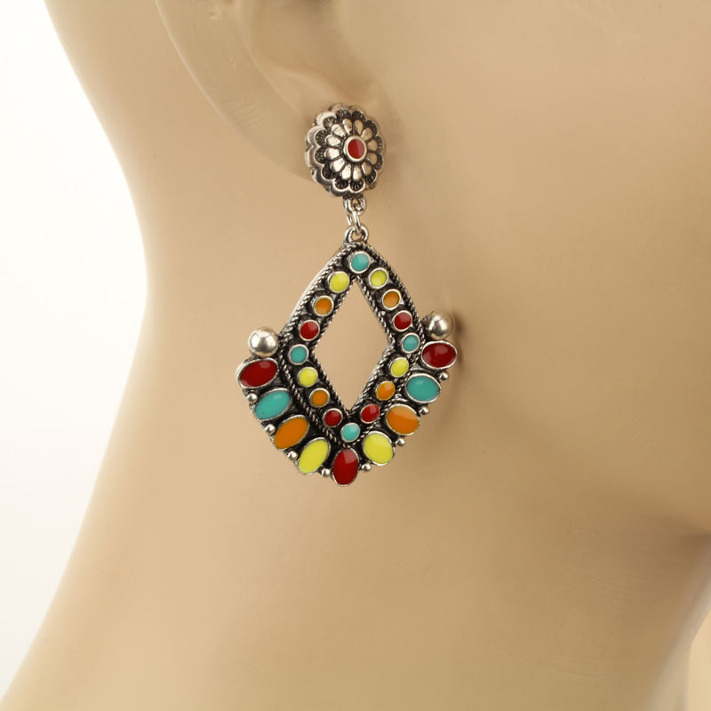 Concho Epoxy Post Earrings - Image 2