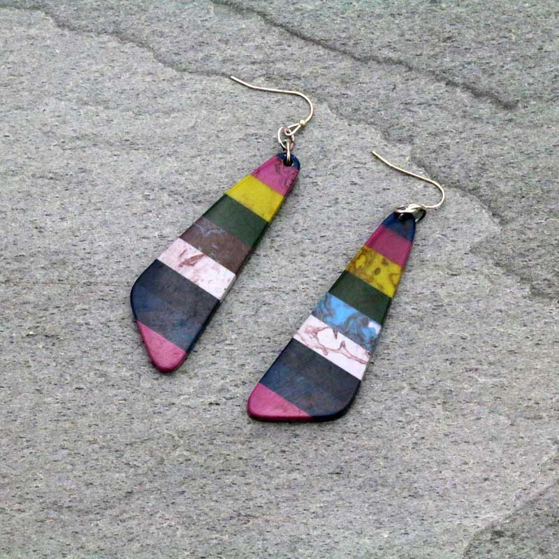 Western Oval Clay Bead Fish Hook Earrings
